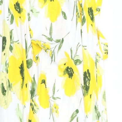 Bonmarché Womens White Floral  A-Line  Size 22