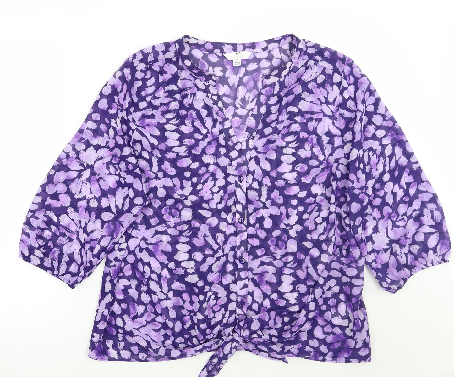 Womens UK Size 16 Julipa Purple Basic Button-Up