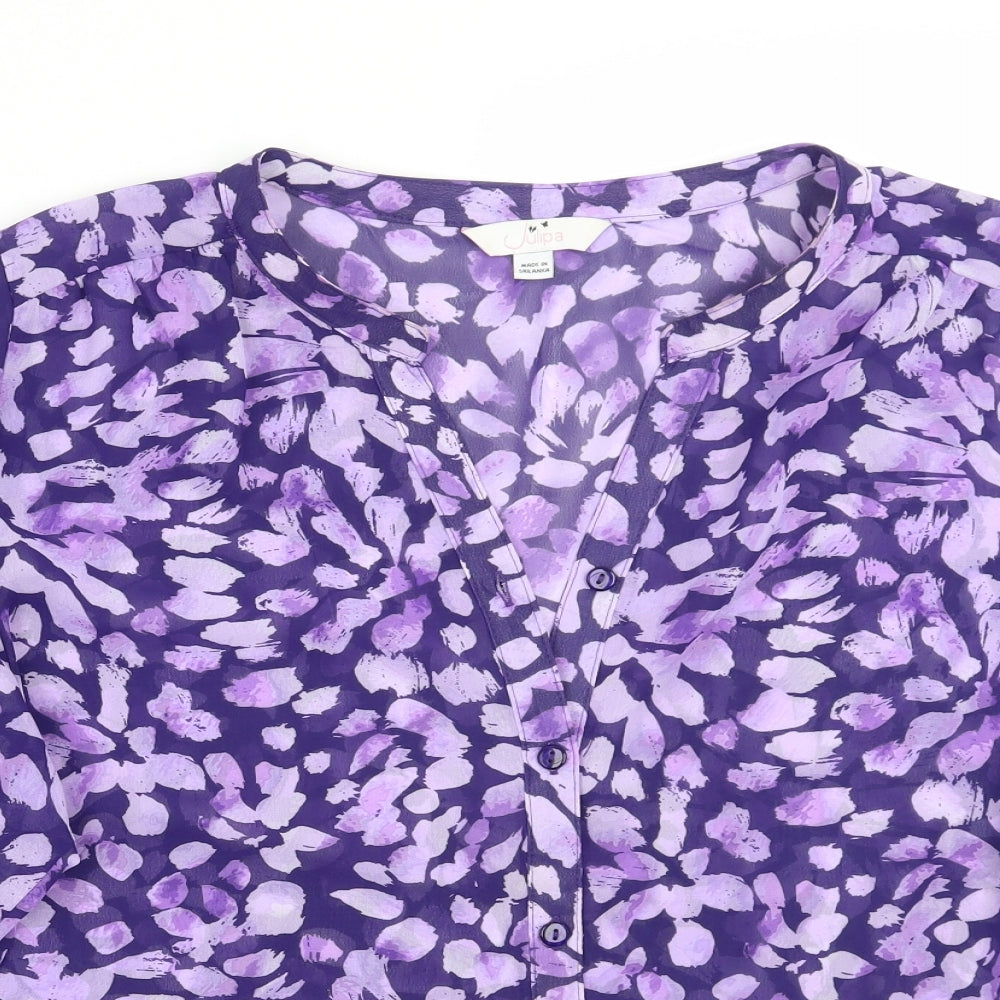 Womens UK Size 16 Julipa Purple Basic Button-Up