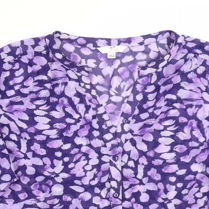 Womens UK Size 16 Julipa Purple Basic Button-Up