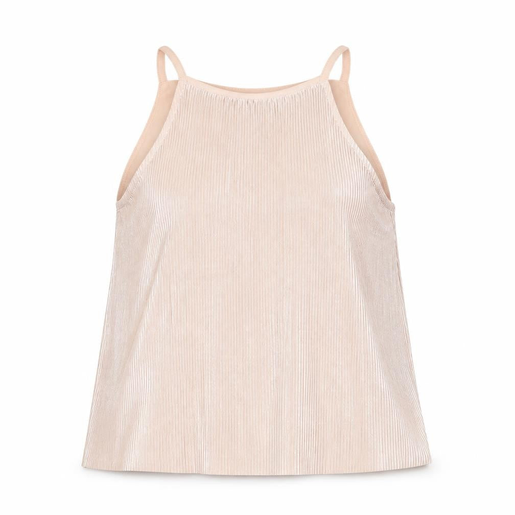 Front view of New Look girls’ pink basic tank, size 10, years