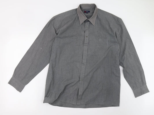 Mens UK Size XL infuse Grey  Button-Up Long Sleeve Casual Shirt