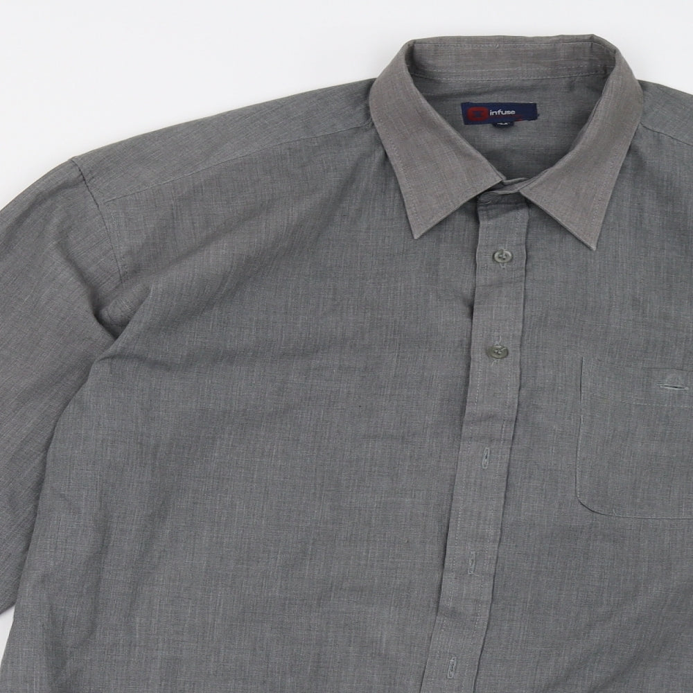 Mens UK Size XL infuse Grey  Button-Up Long Sleeve Casual Shirt