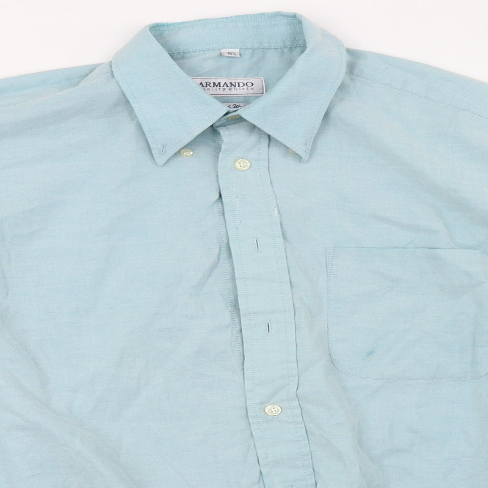 armando Mens Blue    Button-Up Size 15.5
