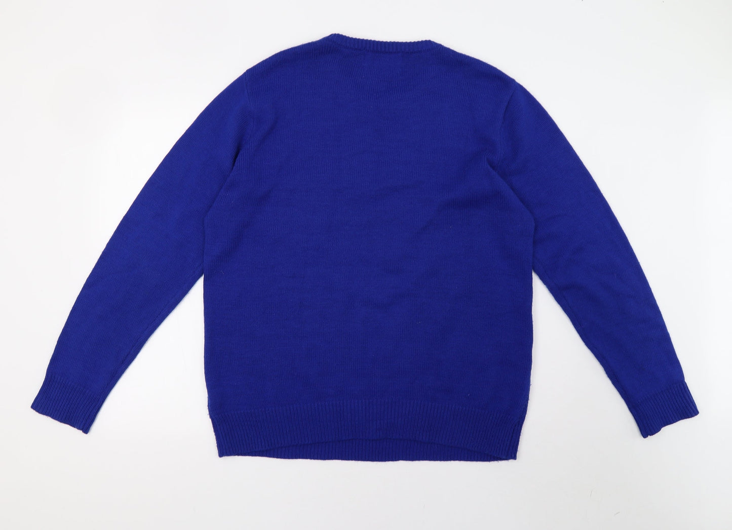 Mens UK Size L Preworn Blue Pullover Sweatshirt