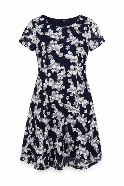 izabel Womens Blue Floral  A-Line  Size 10