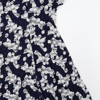 izabel Womens Blue Floral  A-Line  Size 10