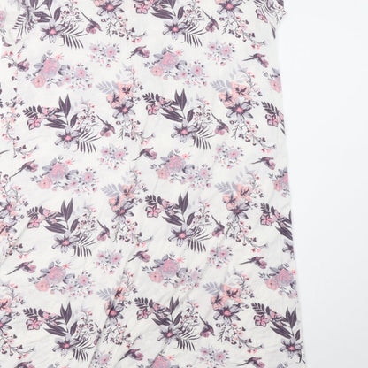Arista Womens White Floral   Dress Size 12