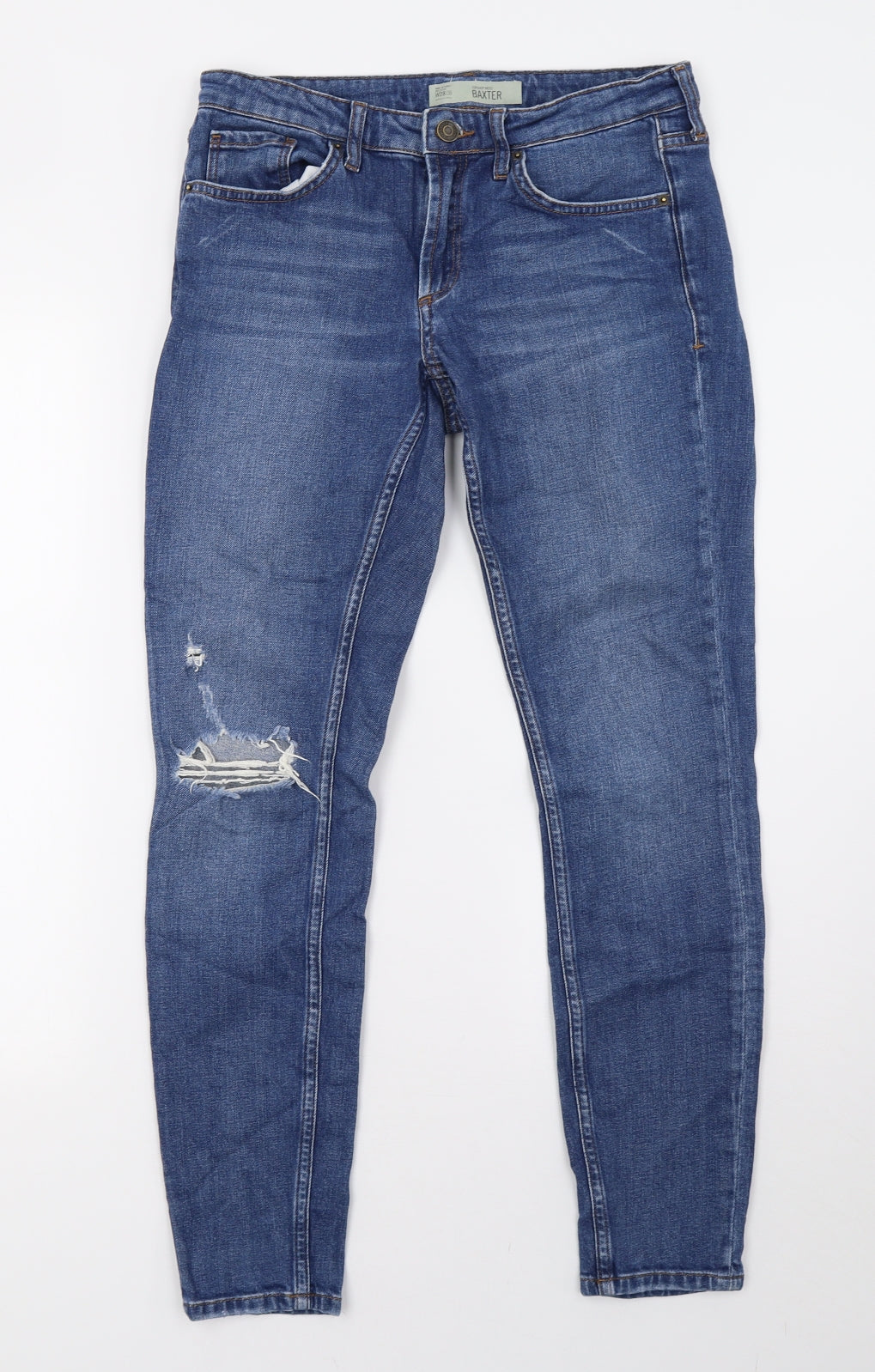 Topshop Womens Blue  Denim Skinny Jeans Size 28 L32 in