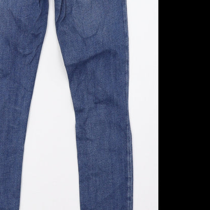 Topshop Womens Blue  Denim Skinny Jeans Size 28 L32 in