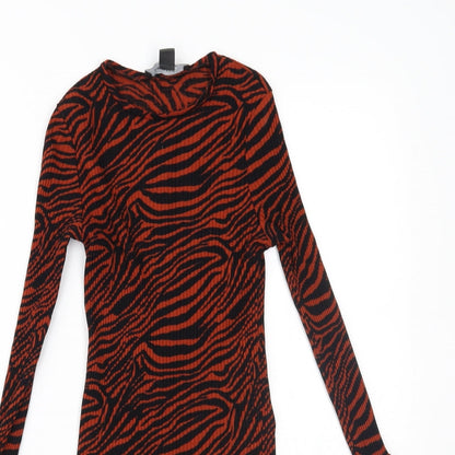 Primark Womens Brown Animal Print  Basic Blouse Size XS