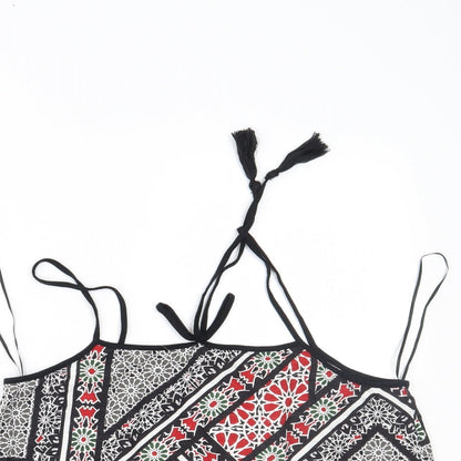 Womens UK Size 14 River Island Multicoloured Cropped Tank