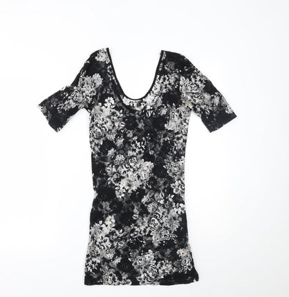 Primark Womens Grey Floral  Mini  Size 8