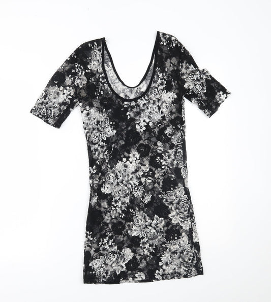 Primark Womens Grey Floral  Mini  Size 8