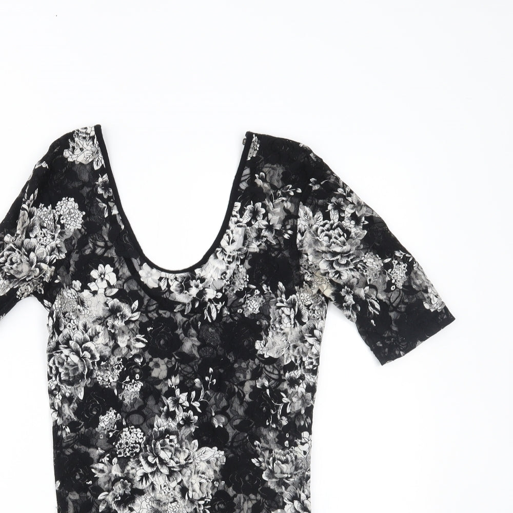 Primark Womens Grey Floral  Mini  Size 8