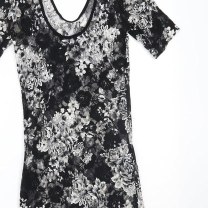 Primark Womens Grey Floral  Mini  Size 8