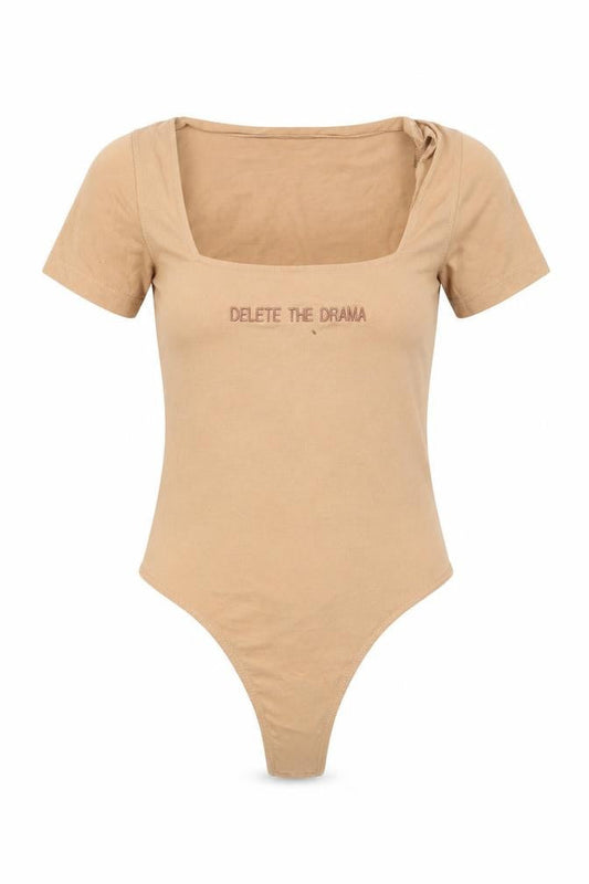 Womens UK Size 8 I SAW IT FIRST One-Piece Beige Bodysuit