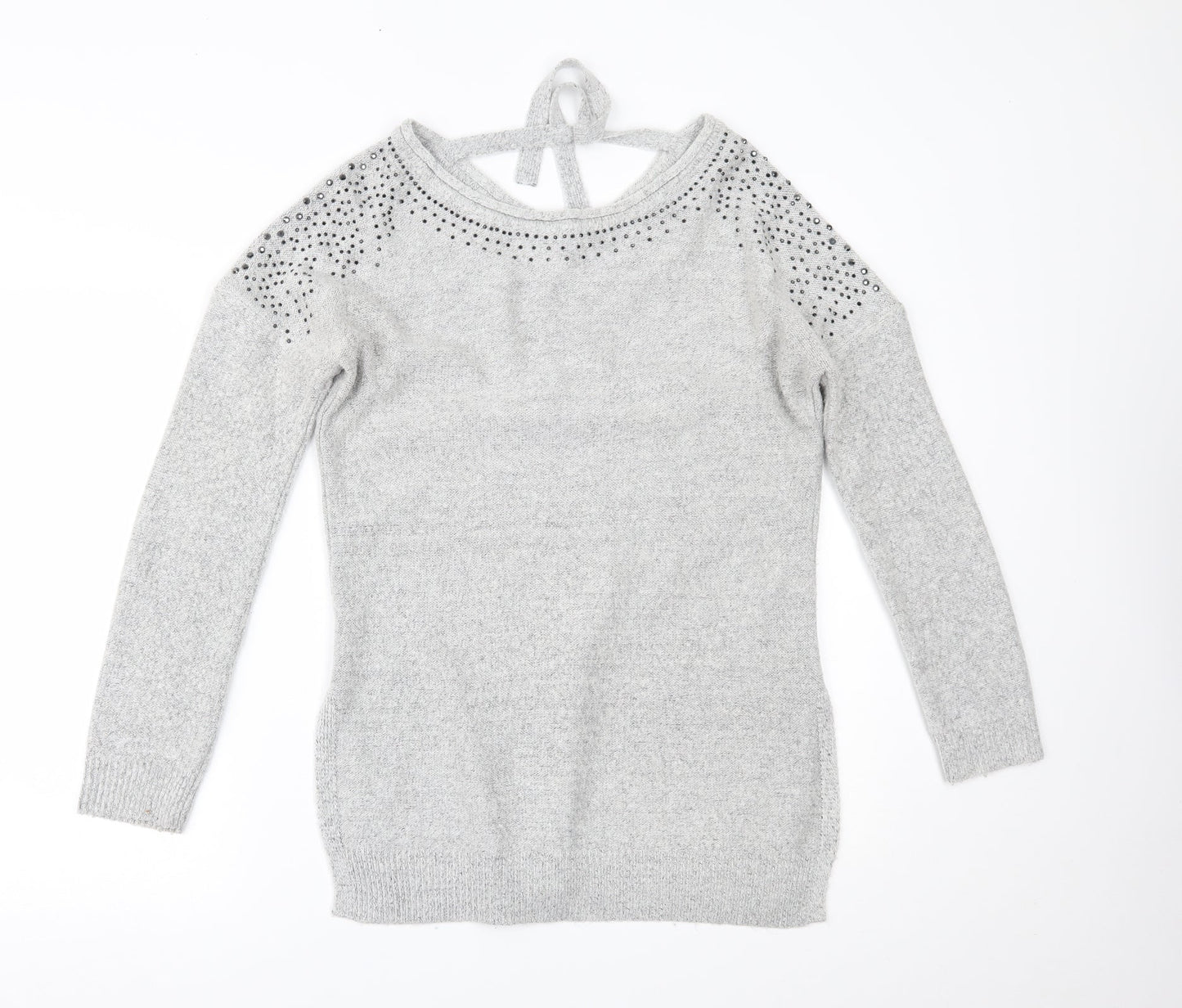 Womens UK Size S Peacocks Grey Pullover Jumper