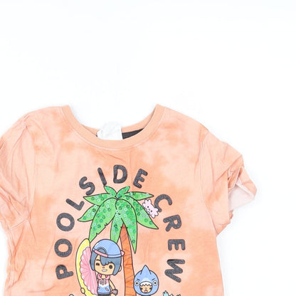 H&M Girls Orange   Basic T-Shirt Size 5-6 Years