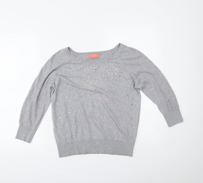 Womens UK Size 10 NEXT Grey Basic Blouse