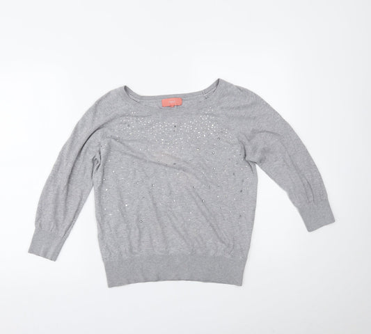 Womens UK Size 10 NEXT Grey Basic Blouse
