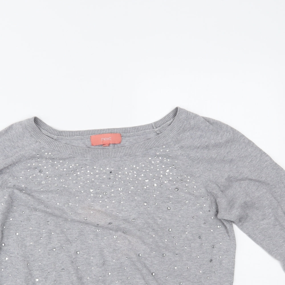 Womens UK Size 10 NEXT Grey Basic Blouse