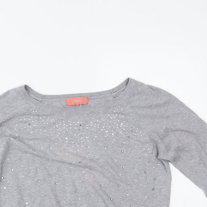 Womens UK Size 10 NEXT Grey Basic Blouse