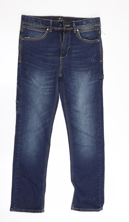 V by Very Girls Blue   Straight Jeans Size 12 Years - DISTRESSED