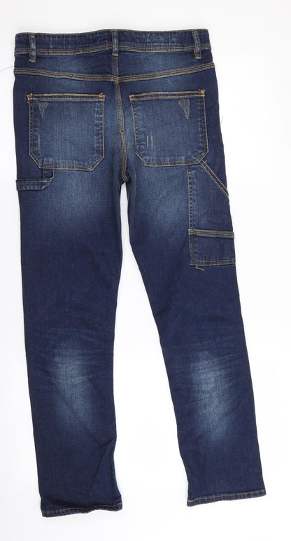 V by Very Girls Blue   Straight Jeans Size 12 Years - DISTRESSED