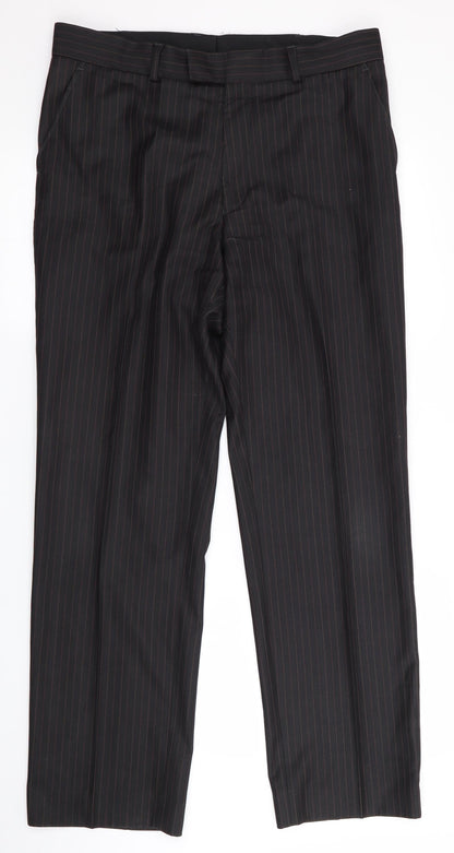 Limehaus Mens Grey Striped  Trousers  Size 36 in L32 in