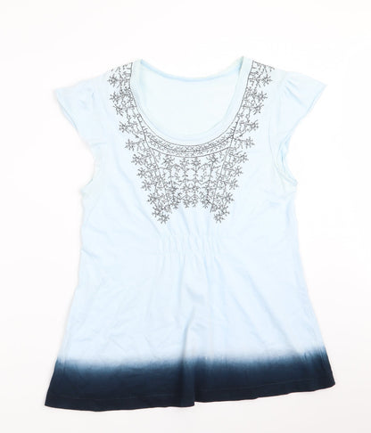 Womens UK Size  Preworn Blue Basic T-Shirt