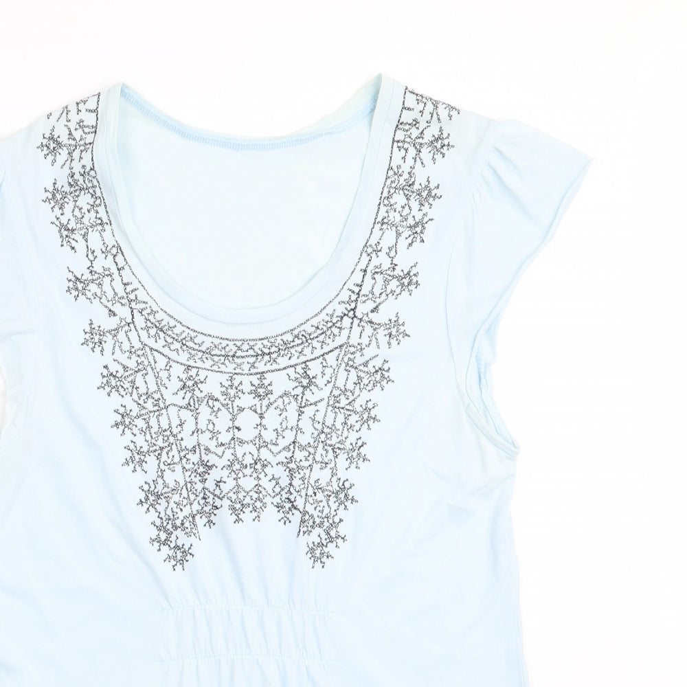 Womens UK Size  Preworn Blue Basic T-Shirt