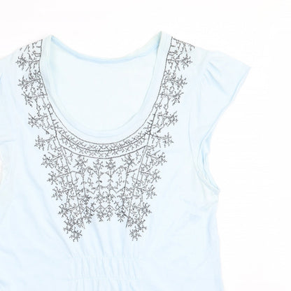 Womens UK Size  Preworn Blue Basic T-Shirt