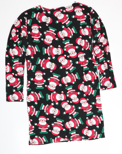 Brezz Womens Black    Nightshirt   - Santa Print