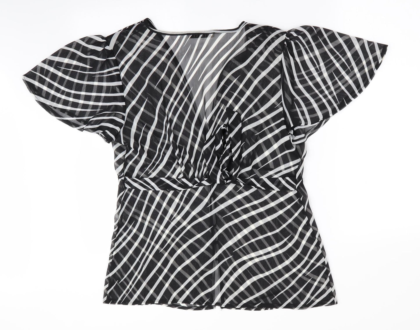 George Womens Black Striped  Basic Blouse