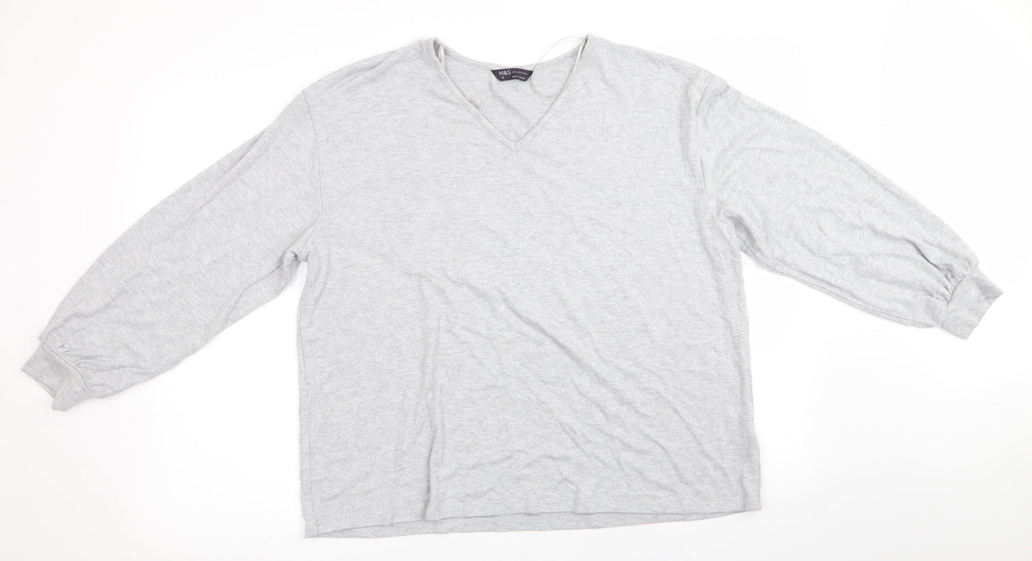Womens UK Size 18 Marks and Spencer Silver Pullover Jumper