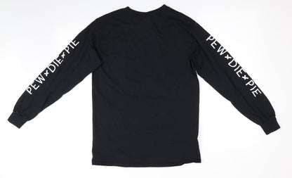 Mens UK Size S Gildan Black  T-Shirt