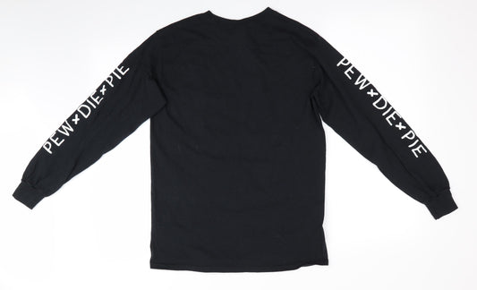 Mens UK Size S Gildan Black  T-Shirt