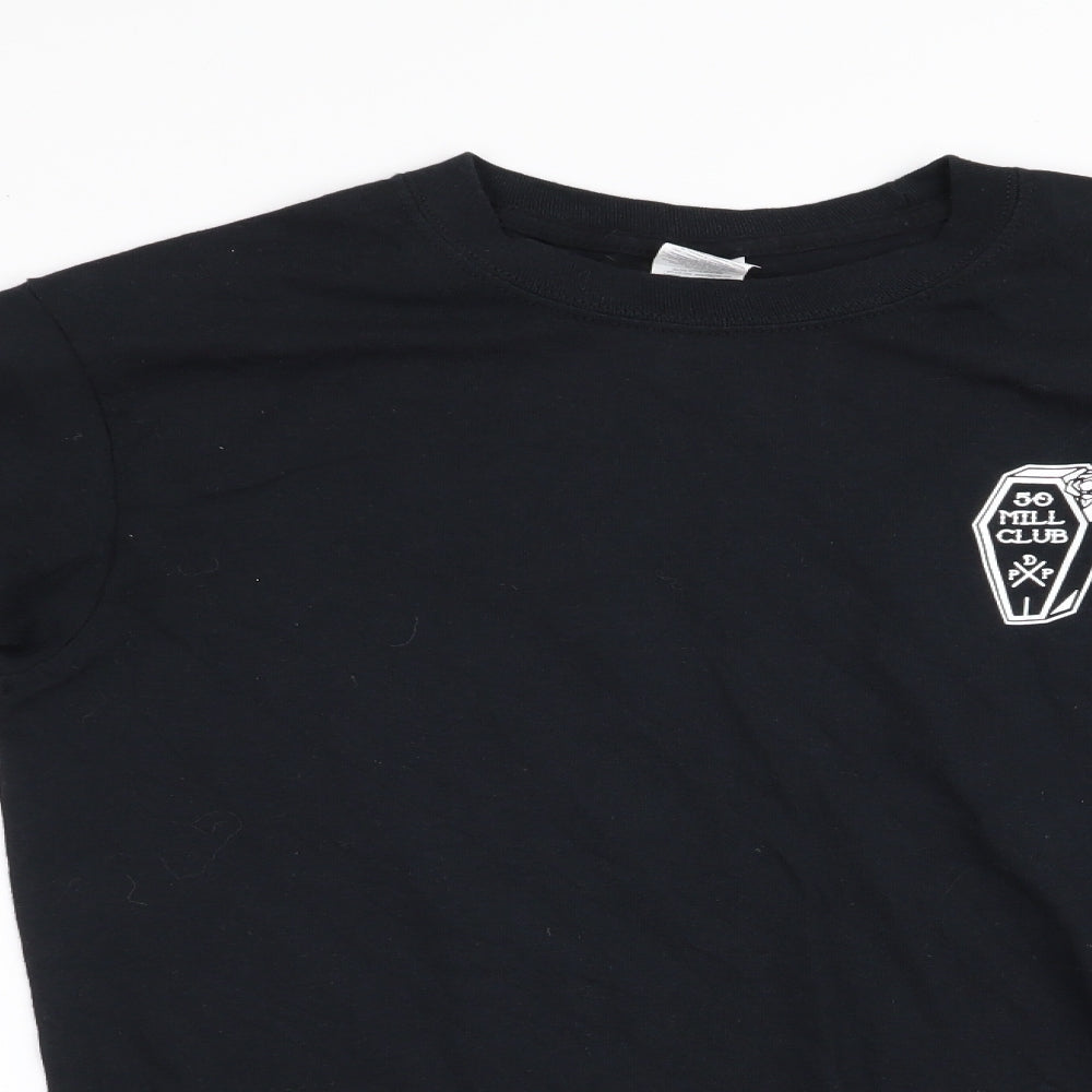 Mens UK Size S Gildan Black  T-Shirt