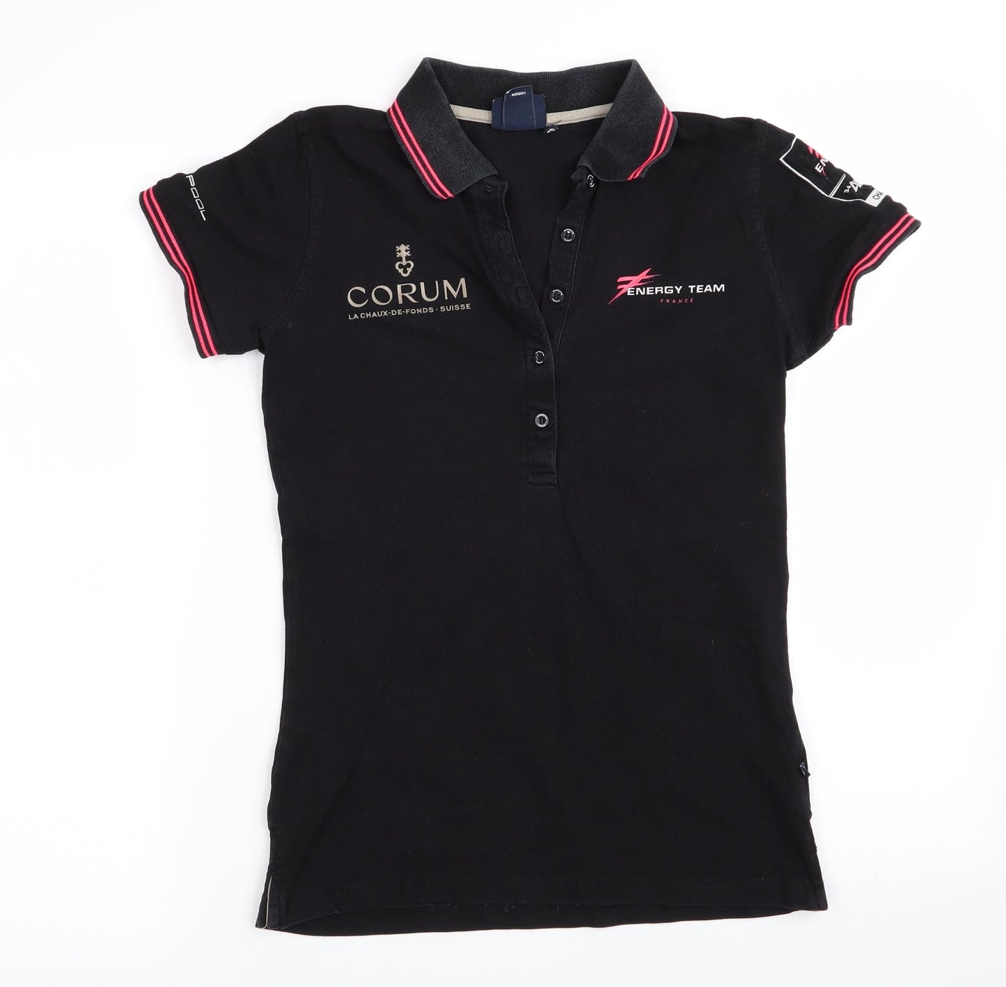 Marine Pool Womens Black   Basic Polo Size S  - Energy Team France