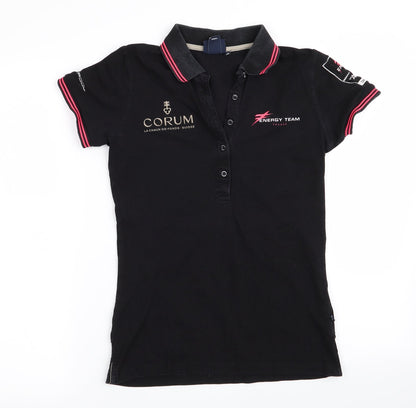 Marine Pool Womens Black   Basic Polo Size S  - Energy Team France