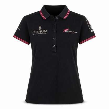 Marine Pool Womens Black   Basic Polo Size S  - Energy Team France