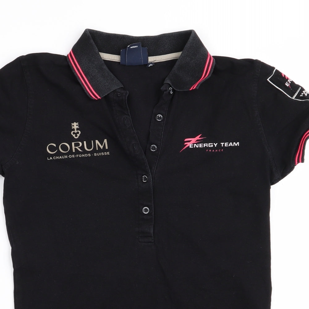 Marine Pool Womens Black   Basic Polo Size S  - Energy Team France
