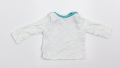 M&Co Boys White Animal Print  Basic T-Shirt Size Newborn