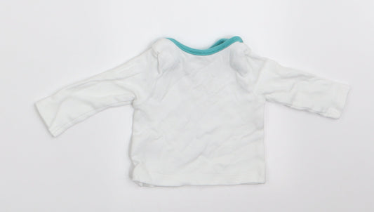 M&Co Boys White Animal Print  Basic T-Shirt Size Newborn
