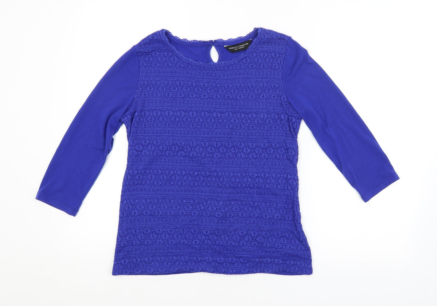 Womens UK Size 12 Dorothy Perkins Blue Basic Blouse