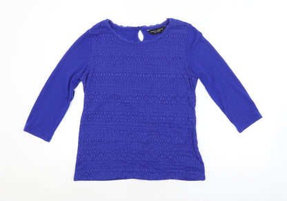 Womens UK Size 12 Dorothy Perkins Blue Basic Blouse