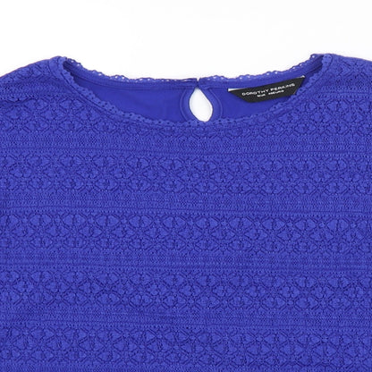 Womens UK Size 12 Dorothy Perkins Blue Basic Blouse