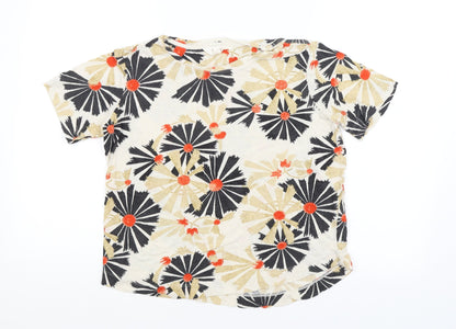 M&S Womens Beige Argyle/Diamond  Basic T-Shirt Size 12