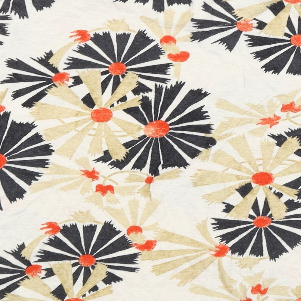 M&S Womens Beige Argyle/Diamond  Basic T-Shirt Size 12